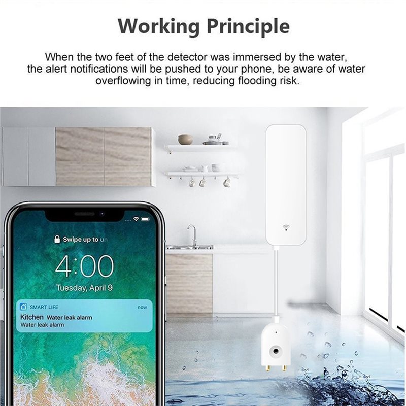SYW-Tuya WIFI Water Overflows  - Water Alarm Sensor recension och pris