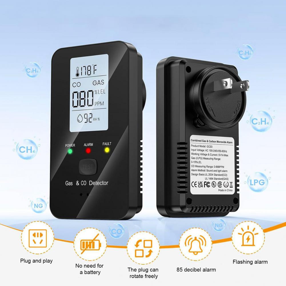 Natural Gas & Carbon Monoxide  - Co Detector Plug recension och pris